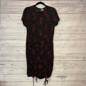 Divided by H&M Black Red Tiger Dress XL